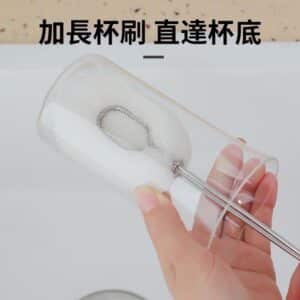 （台灣現貨出貨)不鏽鋼可隨意替換長柄杯刷夾 替換杯刷 洗杯刷 長柄 23/33公分 清潔刷 奶瓶刷 海綿刷 菜瓜布